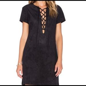 Do+Be Faux Suede Lace Up Dress (Brown)